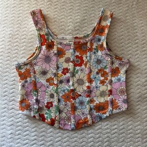 SHEIN Floral Kids Tank Top - Multicolor